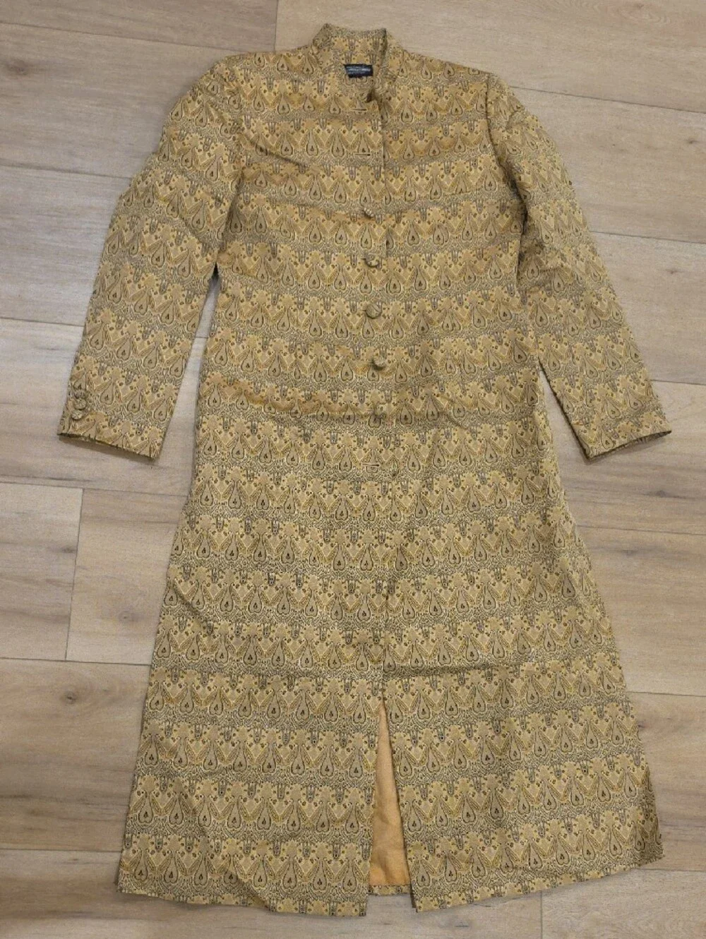 J. Peterman Gold Brocade Nehru Coat